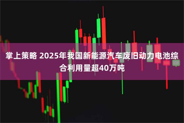 掌上策略 2025年我国新能源汽车废旧动力电池综合利用量超40万吨