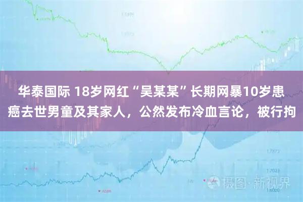 华泰国际 18岁网红“吴某某”长期网暴10岁患癌去世男童及其家人，公然发布冷血言论，被行拘